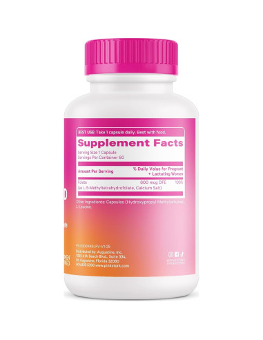 Pink Stork Folato Metilado 60 Cápsulas - Ácido Fólico Natural