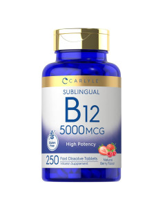 Carlyle Vitamina B12 5000 mcg 250 Tabletas Disolventes Rápidos
