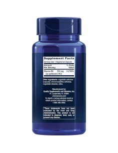 Suplemento de Vitamina B6 Life Extension 250 mg 100 cápsulas 2
