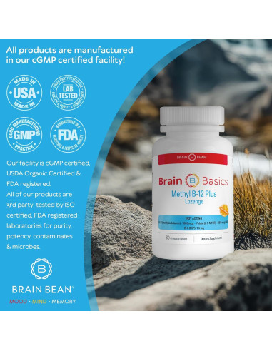 Suplemento Methyl B-12 y Folato 60 Tabletas Masticables