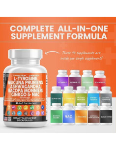 Suplemento Clean Nutraceuticals L-Tirosina 108g Mucuna Bacopa 2