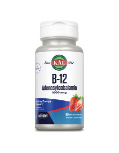 KAL Vitamina B12 Adenosilcobalamina 1000 mcg Sabor Fresa - 90 Micro Tabletas