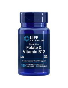 Suplemento de Folato Bioactivo y Vitamina B12 Life Extension, 150 Cápsulas Vegetarianas