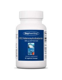 Suplemento de B12 Adenosilcobalamina Allergy Research - 3000 mcg, 60 Pastillas Vegetarianas