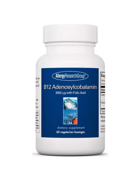 Suplemento de B12 Adenosilcobalamina Allergy Research - 3000 mcg, 60 Pastillas Vegetarianas