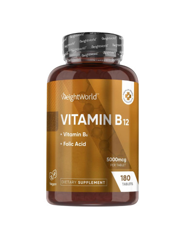 Vitamina B12 5000 mcg WeightWorld - 180 Tabletas Veganas