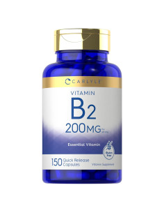 Vitamina B2 Carlyle 200mg Riboflavina 150 Cápsulas Vegetariano