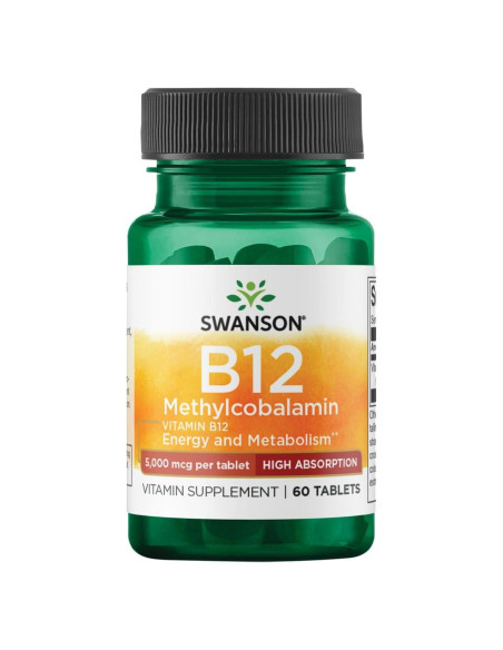 Swanson Vitamina B-12 Metilcobalamina 5000 mcg 60 Tabletas