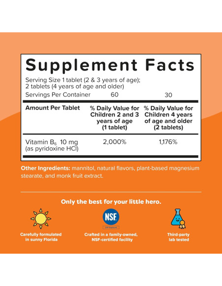 Vitamina B6 Melty Renzo para Niños 60 Tabletas Sabor Naranja Vitamina B6 Melty Renzo para Niños 60 Tabletas Sabor Naranja