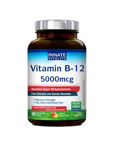 Vitamina B12 5000mcg Innate Vitality Sublingual Vegana 90 Tabletas
