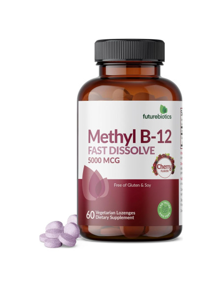 Futurebiotics Methyl B12 5000 MCG Vitamina B12 Sabor Cereza 60 Pastillas Futurebiotics Methyl B12 5000 MCG Vitamina B12 Sabor Cereza 60 Pastillas