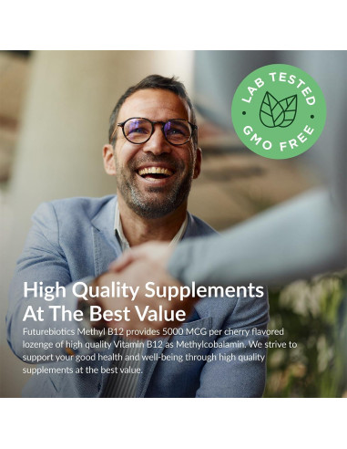 Futurebiotics Methyl B12 5000 MCG Vitamina B12 Sabor Cereza 60 Pastillas