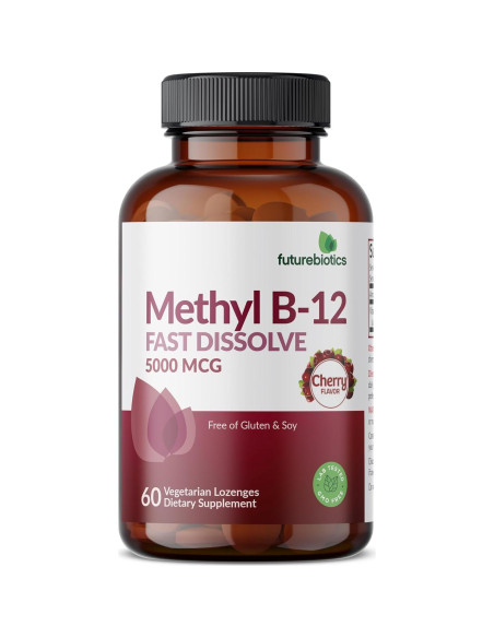 Futurebiotics Methyl B12 5000 MCG Vitamina B12 Sabor Cereza 60 Pastillas Futurebiotics Methyl B12 5000 MCG Vitamina B12 Sabor Cereza 60 Pastillas