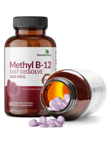 Futurebiotics Methyl B12 5000 MCG Vitamina B12 Sabor Cereza 60 Pastillas Futurebiotics Methyl B12 5000 MCG Vitamina B12 Sabor Cereza 60 Pastillas