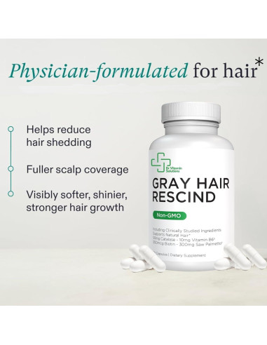 Suplemento Antienvejecimiento Cabello Gris Rescindir 60 Cápsulas