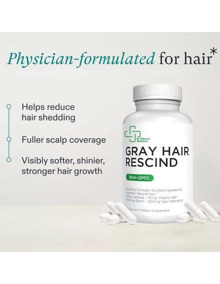 Suplemento Antienvejecimiento Cabello Gris Rescindir 60 Cápsulas