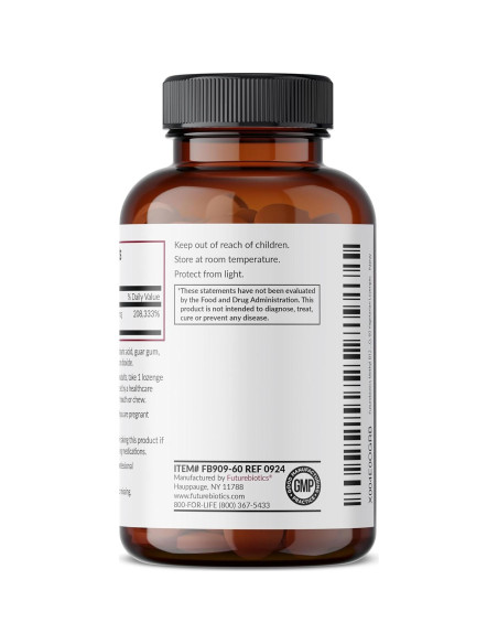 Futurebiotics Methyl B12 5000 MCG Vitamina B12 Sabor Cereza 60 Pastillas Futurebiotics Methyl B12 5000 MCG Vitamina B12 Sabor Cereza 60 Pastillas