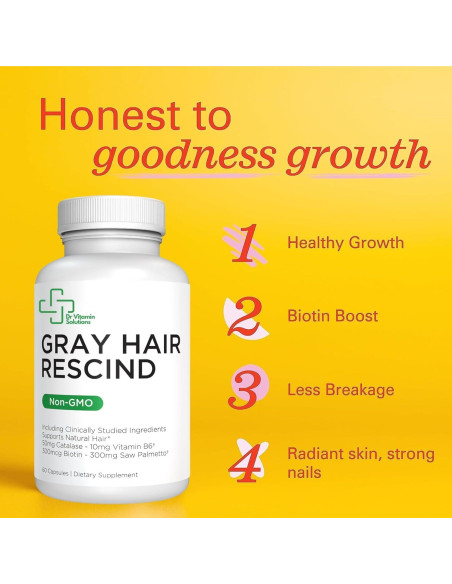 Suplemento Antienvejecimiento Cabello Gris Rescindir 60 Cápsulas