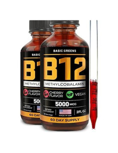 Gotas Líquidas de Vitamina B12 5000 mcg BASIC GREENS - 118.29 ml