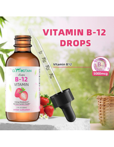 Gotas de Vitamina B12 Orgánica Glyxcodian 5000mcg Vegano
