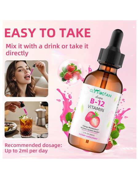 Gotas de Vitamina B12 Orgánica Glyxcodian 5000mcg Vegano Gotas de Vitamina B12 Orgánica Glyxcodian 5000mcg Vegano