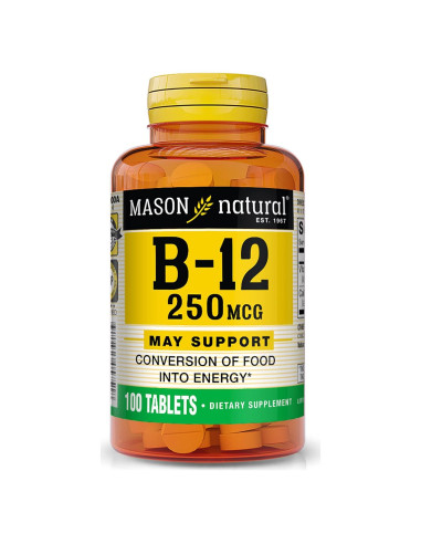Vitamina B12 250 mcg Mason Natural - 100 Tabletas Energía