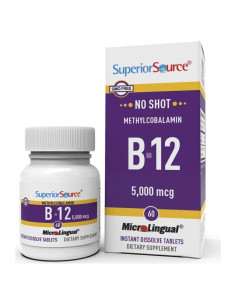 Vitamina B12 Sublingual 5000 mcg Superior Source - 60 Tabletas