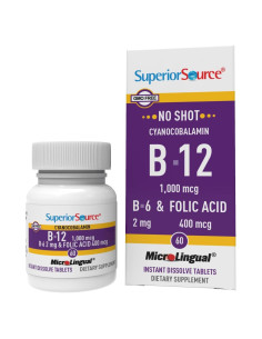 Vitamina B12 Sublingual Superior Source 1000 mcg - 60 Tabletas