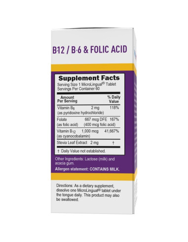 Vitamina B12 Sublingual Superior Source 1000 mcg - 60 Tabletas