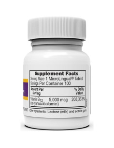 Tabletas Sublinguales Vitamina B12 Metilcobalamina 1000 mcg + Ácido Fólico 60 Unidades - Superior Source 2