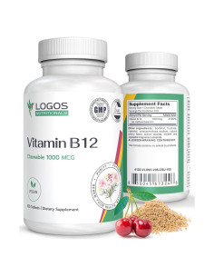 Vitamina B12 Masticable 1000 mcg Logos Nutritionals - 100 Tabletas