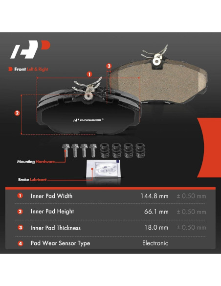 Juego de Pastillas de Freno Cerámicas A-Premium para Land Rover