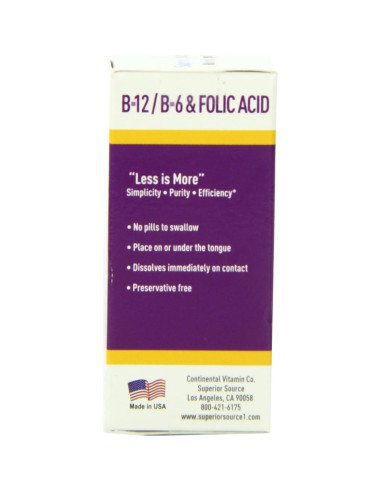 Vitamina B12 Sublingual Superior Source 1000 mcg - Energía y Salud