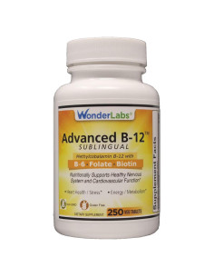 Vitamina B12 Sublingual 1000 mcg Wonder Labs - 250 Tabletas