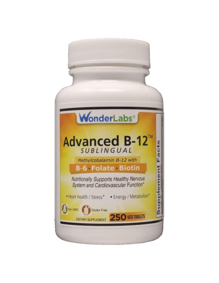 Vitamina B12 Sublingual 1000 mcg Wonder Labs - 250 Tabletas