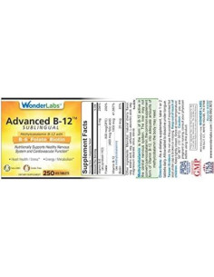 Vitamina B12 Sublingual 1000 mcg Wonder Labs - 250 Tabletas 2