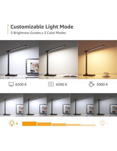 Lámpara de Escritorio LED Lepro con USB Dimmable 3 Modos