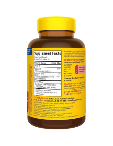 Suplemento Omega 3 Nature Made 1000 mg - 90 Cápsulas Blandas