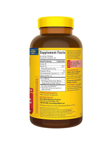 Suplemento Omega 3 Nature Made 1000mg - 250 Cápsulas Blandas