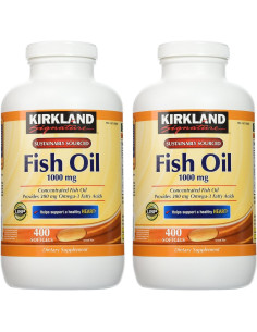Concentrado de Aceite de Pescado Kirkland 400 Gelatinas Omega-3 2