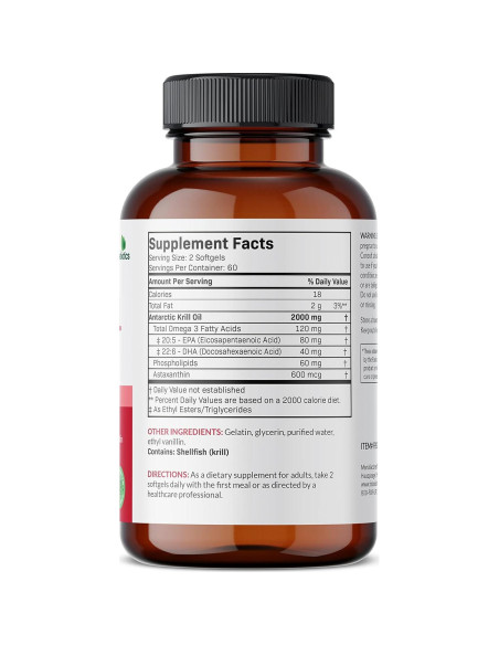 Aceite de Kril Antártico Futurebiotics 2000mg Omega-3 120 Softgels