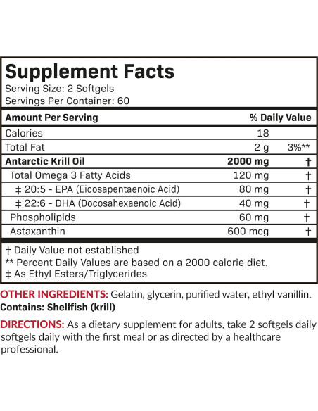 Aceite de Kril Antártico Futurebiotics 2000mg Omega-3 120 Softgels