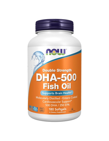 Suplemento Omega-3 NOW DHA-500 180 Gelatinas Blandas