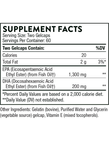 THORNE Super EPA Pro Omega-3 1300mg EPA 120 Gelcaps