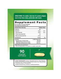 Suplemento Omega 3 Aceite de Pescado Nature's Truth 2400mg 90 Gelatinas 2