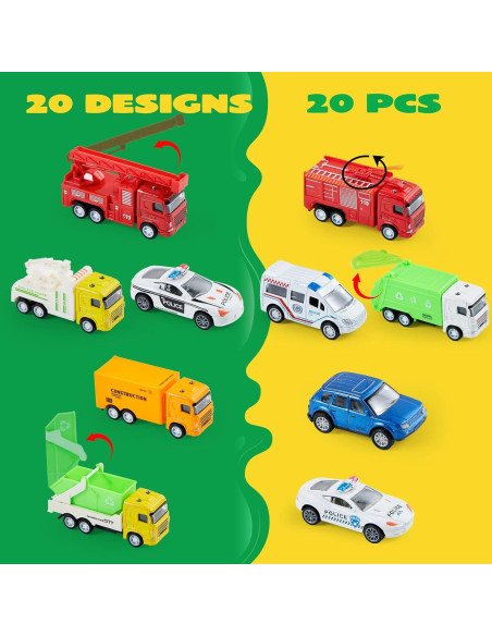 Set de 20 Coches de Metal a Fricción Joyin para Niños