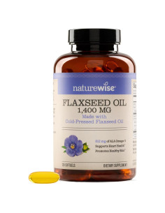 NatureWise Aceite de Semilla de Lino 1400 mg - Omega 3 ALA 812 mg