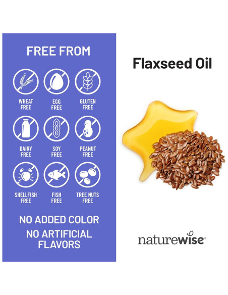 NatureWise Aceite de Semilla de Lino 1400 mg - Omega 3 ALA 812 mg