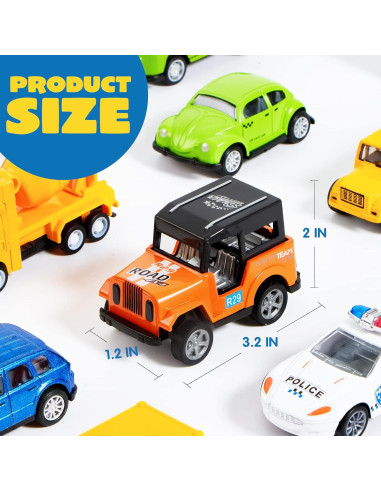 Set de 20 Coches de Metal a Fricción Joyin para Niños