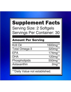 Aceite de Kril Antártico Blossom Nature 1600mg 60 Softgels 2